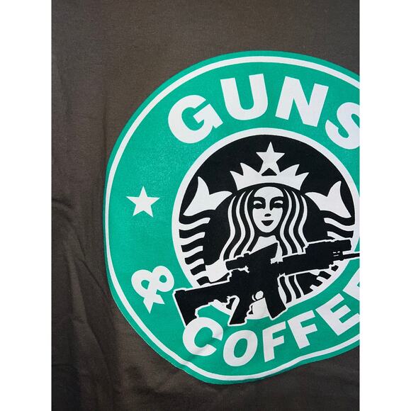 Guns And Coffee Shrit Graphic Gray Ultra Cotton Gun AR 15 Short Sleeve Tee XL - Picture 7 of 9